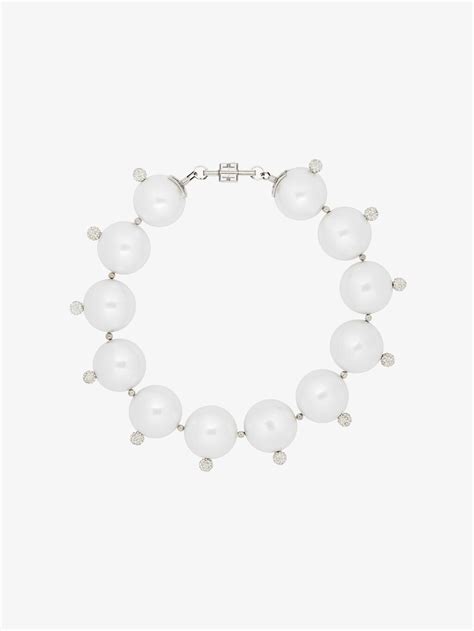 givenchy silver choker chain|givenchy pearl necklace.